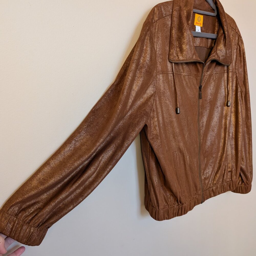 Ruby Rd. copper gold metallic shacket jacket ligh… - image 3